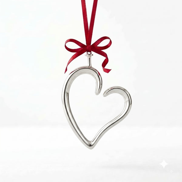 Sterling Silver Heart Ornament for Christmas by Krysaliis