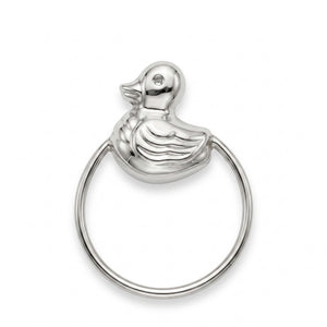 Krysaliis Sterling Silver Baby Rattle - Duck Ring