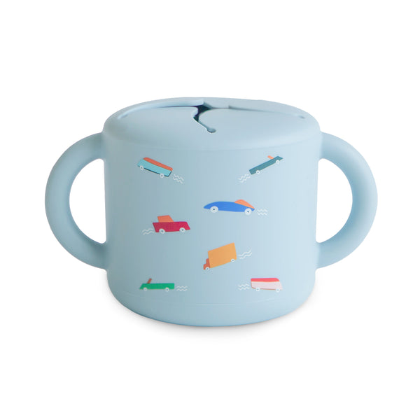 Mushie Snack Cup silicone spill-proof two handles