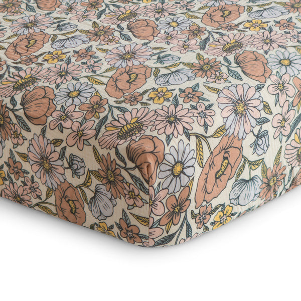 Mushie Extra Soft Muslin Crib Sheet 100% Cotton Pre-washed