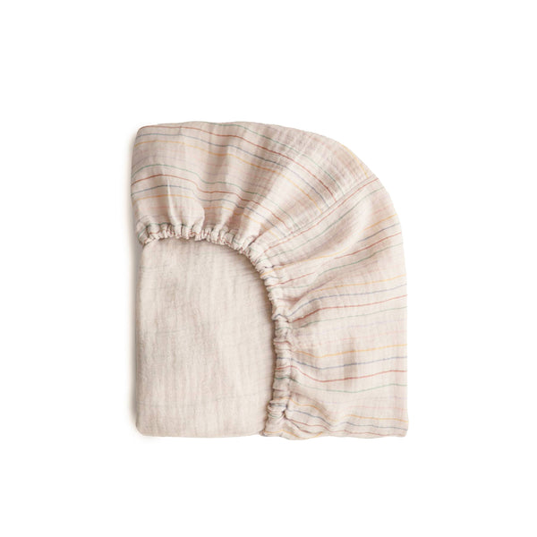 Mushie Mini Muslin Crib Sheet 100% Cotton Breathable
