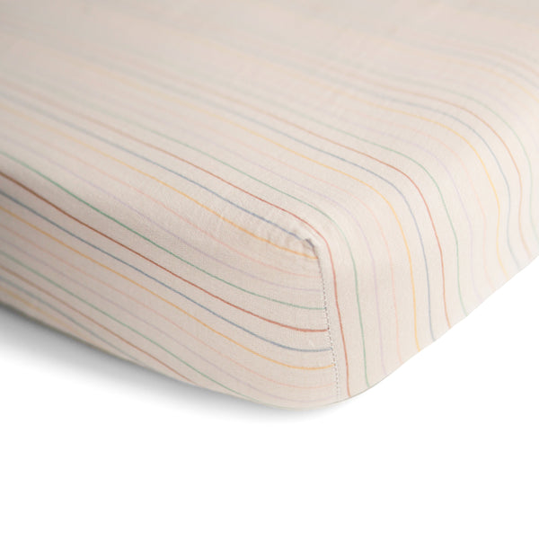 Mushie Mini Muslin Crib Sheet 100% Cotton Breathable