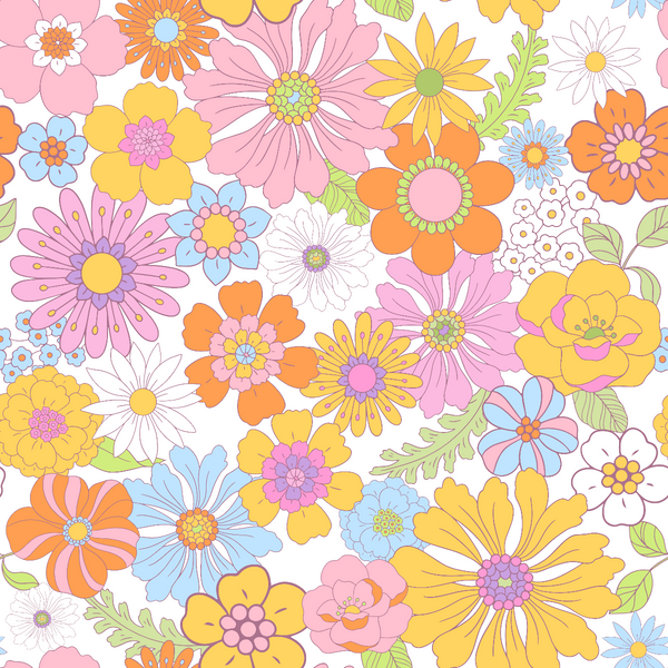 Minky Baby Blanket Retro Floral