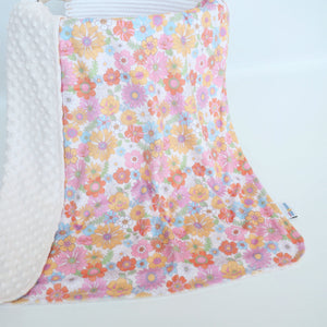 Minky Baby Blanket Retro Floral