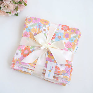 Minky Baby Blanket Retro Floral