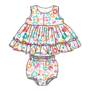 Rheytt Leopard Bamboo Peplum + Bloomer Set