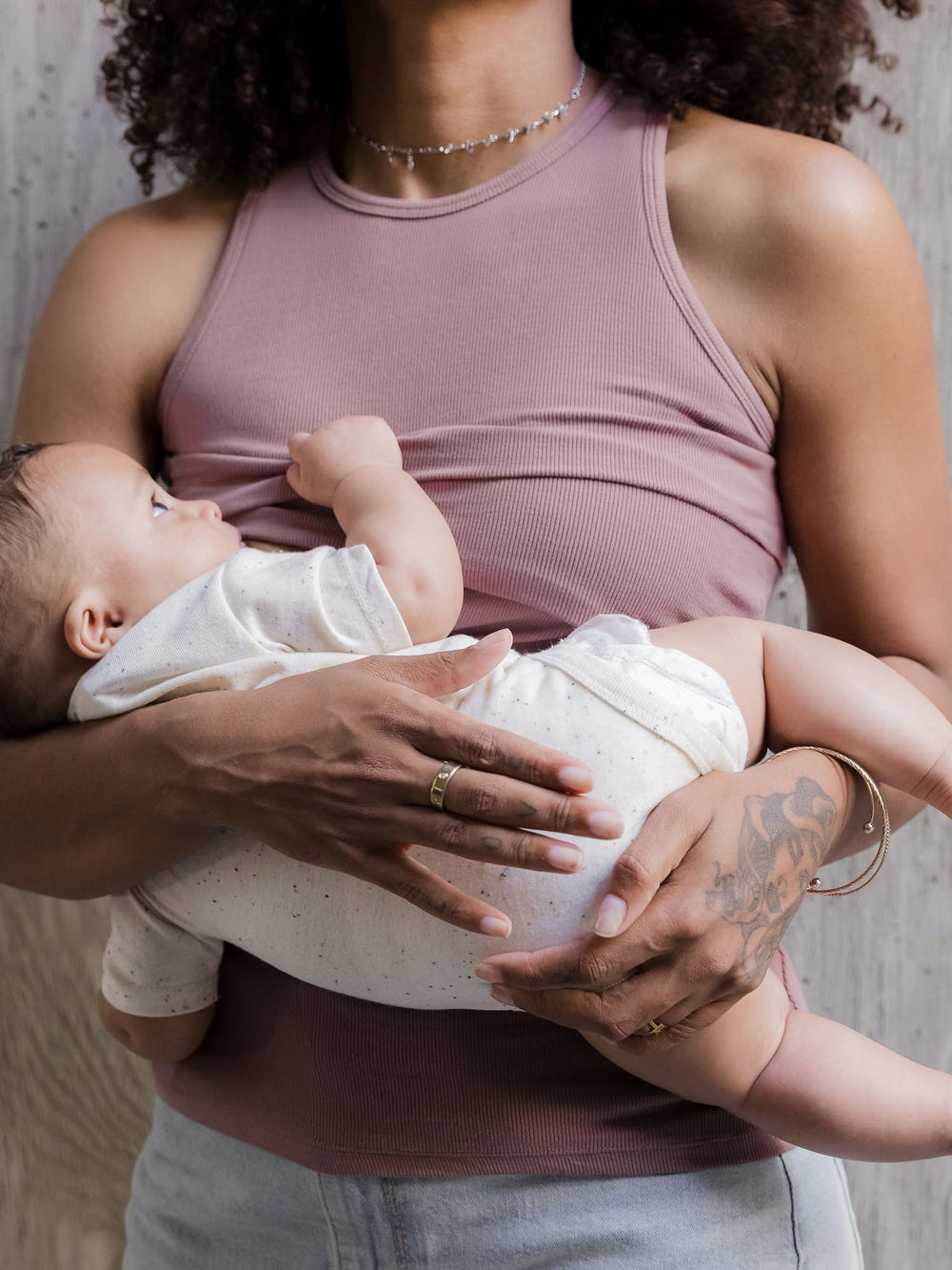 Ribbed Bamboo Racerback Nursing Tank in Twilight - Comfortable and stylish nursing top for new moms.