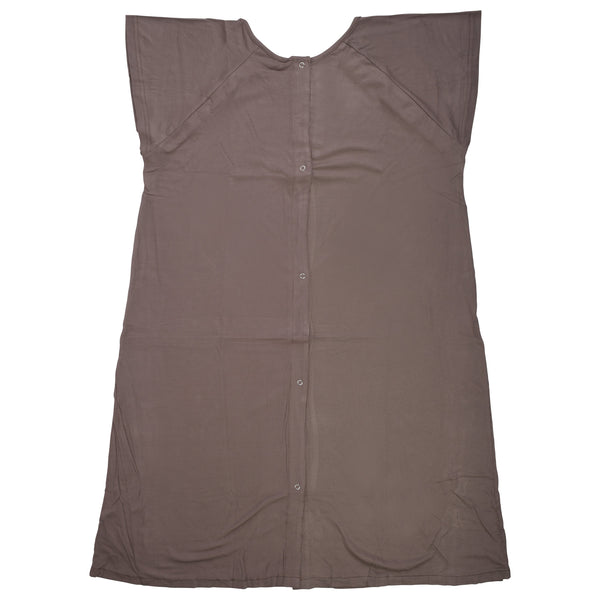 Ribbed Cocoa Brown Mommy Labor and Delivery Nursing Hospital Gown