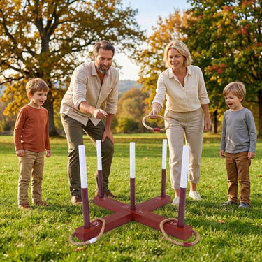 Ring Toss Game for Kids and Adult with 6 Rope Rings and Storage Bag