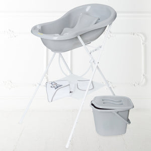 Gift Baby Bath Set with Bath Tub Zebra London Grey