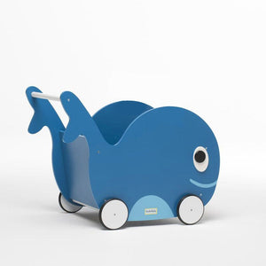 Push Toy and Toy Storage Toddler Whale Universe Blue