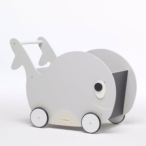 Push Toy and Toy Storage Toddler Whale Mercure Grey