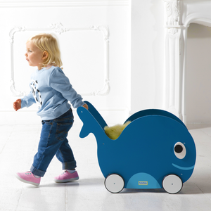 Push Toy and Toy Storage Toddler Whale Universe Blue