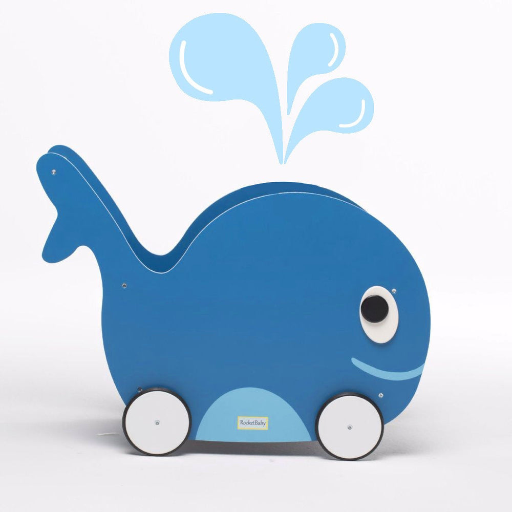 Push Toy and Toy Storage Toddler Whale Universe Blue