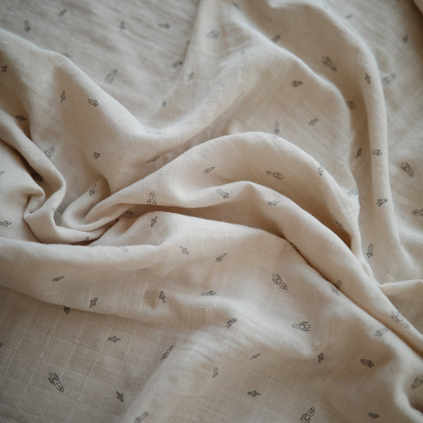 Mushie Organic Cotton Muslin Swaddle Blanket extra soft