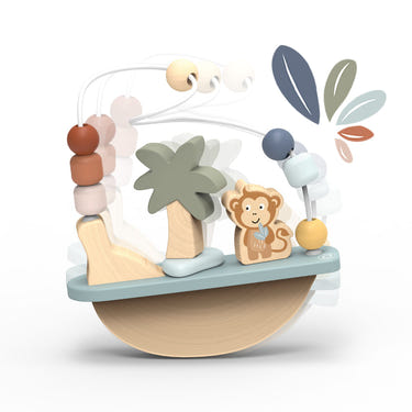 Colorful rocking beads maze for babies, promoting early learning and fine motor skills development.