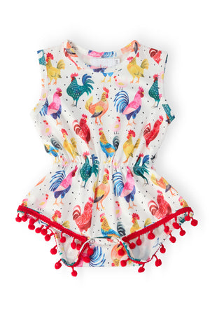 Rooster Pom Pom Romper