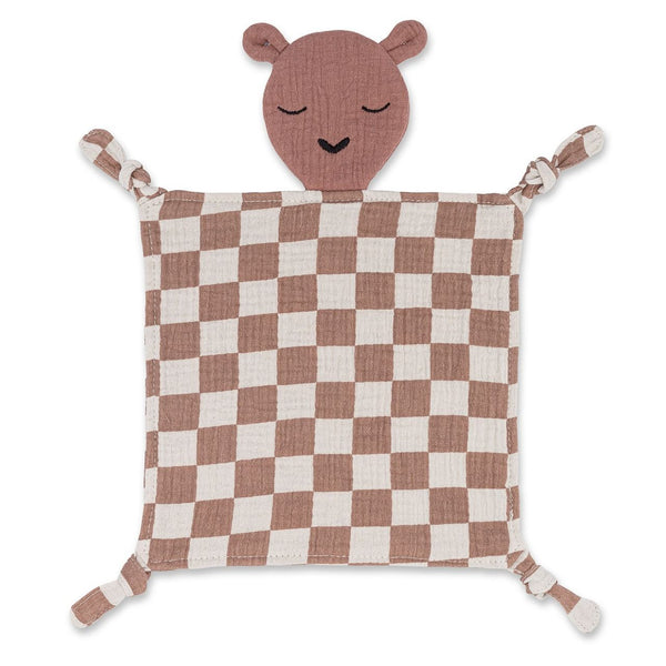 100% Muslin Lovey - Rosewood Checker