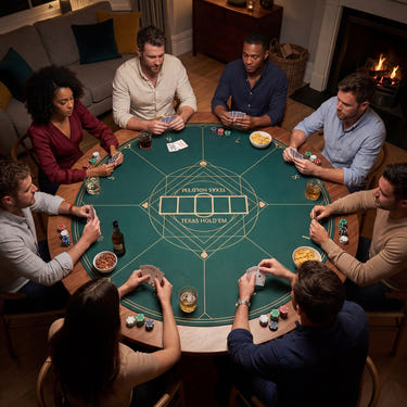Round Poker Mat for Texas Hold'em 40 inch Portable Foldable Anti-Slip Rubber Base Table Layout-Green