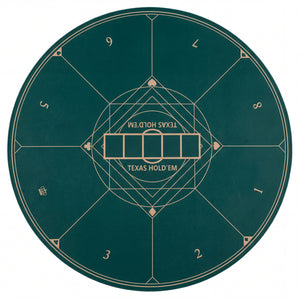 Round Poker Mat for Texas Hold'em 40 inch Portable Foldable Anti-Slip Rubber Base Table Layout-Green