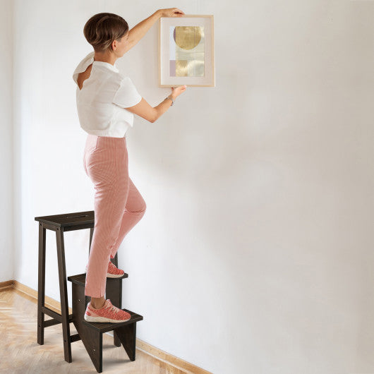 3 Tier Step Stool 3 in 1 Folding Ladder Bench - Safe Corners for Kids Room