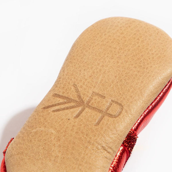 Ruby Ballet Slipper Baby Shoe in angle 5 view, perfect for little dancers and stylish outings.