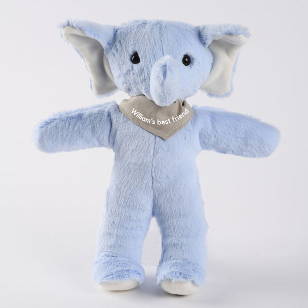 RUDY | Blue Personalised Plush Elephant Toy (33cm) - Made in France