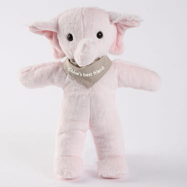 RUDY | Pink Personalised Plush Elephant Toy (33cm) - Made in France - MOOGCO Baby