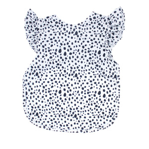 Organic Dot Flutter Bapron for babies, shown from angle 3, featuring a playful design and eco-friendly materials.