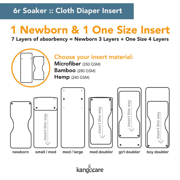 4 pack - Microfiber 6r Soaker Sets (8 Cloth Diaper Inserts)