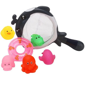 Bath Toy Fishing Net with 6 floating animal toys