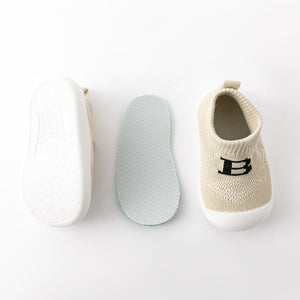 Baby "B" Sock Shoes in Khaki - Stylish and comfortable footwear for infants, perfect for any occasion.