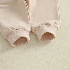 Baby Toddler Boys 2Pcs Autumn Long Sleeve Football Embroidery Top Drawstring Jogger Pants Set