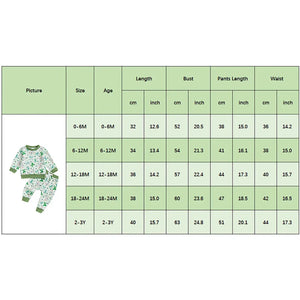 Baby Toddler Girls 2Pcs St. Patrick's Day Outfit Long Sleeve O Neck Bow Clover Shamrock Print Top Pants Jogger Set