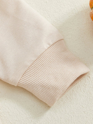 Baby Toddler Boys 2Pcs My First Halloween Outfit Letter Print Long Sleeve Top with Bat Embroidered Jogger Pants Set