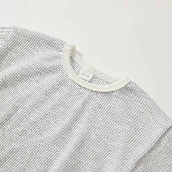 Baby Boys Girls 2Pcs Long Sleeve Waffle Cotton Pullover Crewneck Top + Pants Jogger Set Outfit