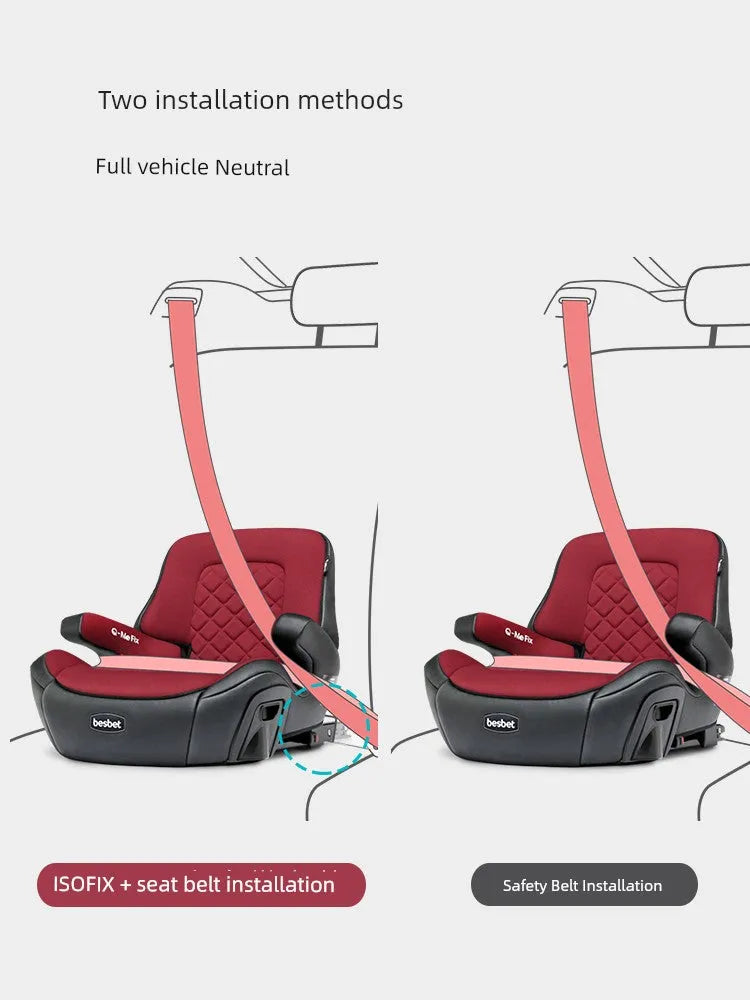 Besbet Children's Car Seat 3-12 Years Old Heightening Insole Car Portable Simple Baby Seat Cushions Isofix