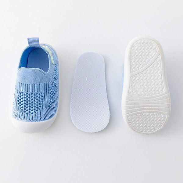 Blue baby first walkers at angle 7, perfect for little ones taking their first steps in style and comfort.