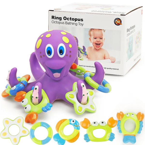 Bath Toy Floating Octopus with Rings