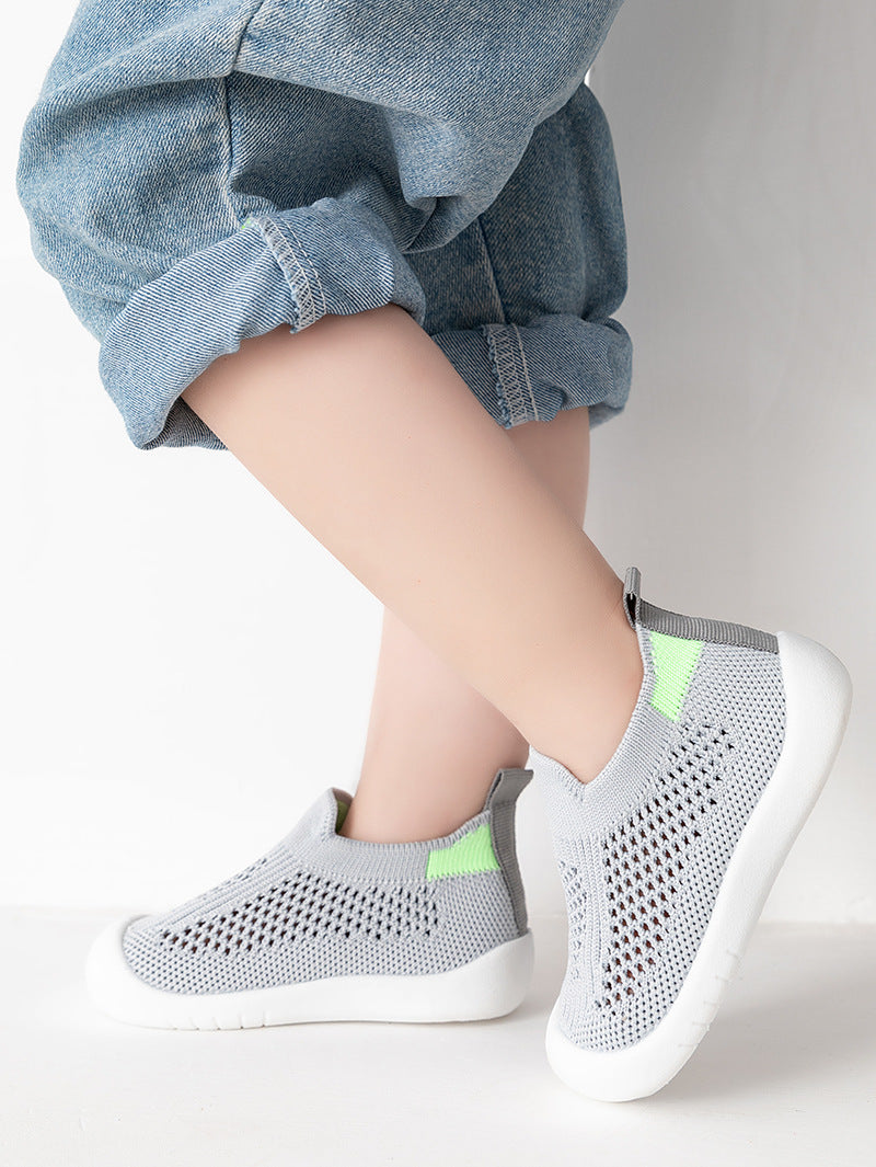 Gray baby first walkers for infants, perfect for early steps and comfort in shoes & booties category.