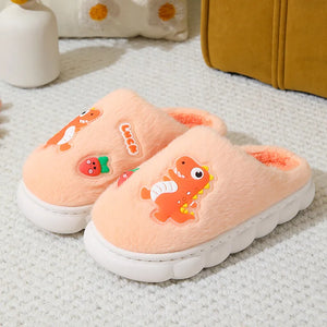 Cozy Dino Cotton Slippers – Ages 4–12