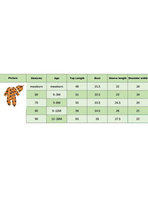 Baby Boy Girl 2Pcs Halloween Footed Zipper Romper Pumpkin Print Long Sleeve Round Neck Zip Jumpsuit with Hat Set