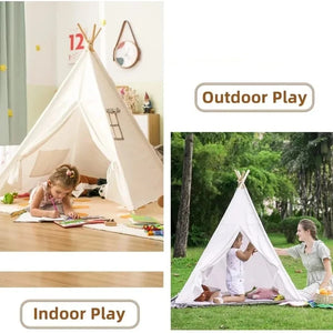 Portable 1.35M kids tent playhouse wigwam for toddlers, perfect for playrooms and ball pits. Angle 4 view.