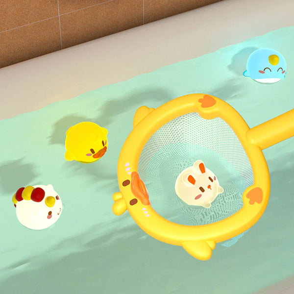 Bath Set toy with light fishing net and animals
