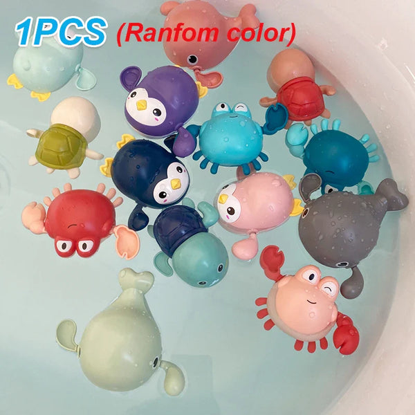 Bath Toy Set 6 Floating Animals + Net