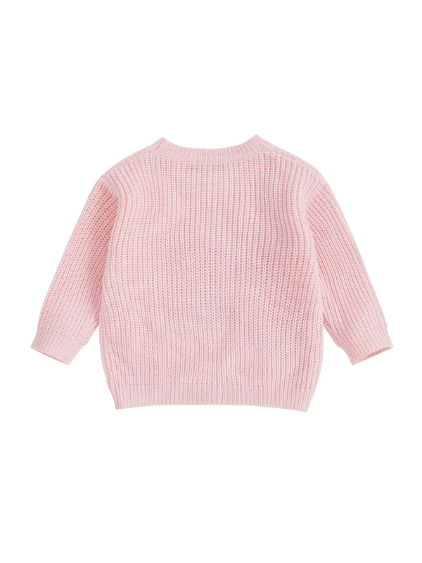 Baby Toddler Girls Halloween Sweater Long Sleeve Round Neck Letter Boo Ghost Embroidery Knit Pullover Top