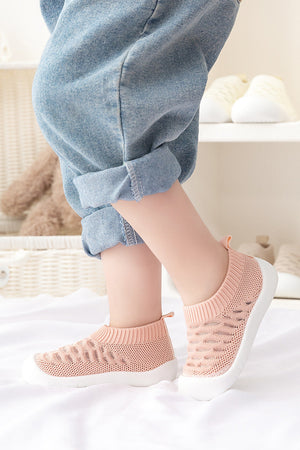 Pink baby first walkers from angle 6, perfect for little feet taking their first steps.