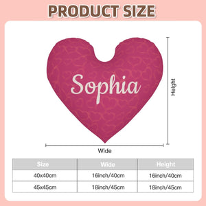 Personalized Heart Pillow with Name | Pink or Blue | 40x40cm & 45x45cm | Cotton filling