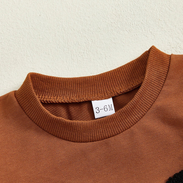 Baby Toddler Boy 2Pcs Halloween Outfit Long Sleeve Top Pumpkin Embroidery Pants Set Toddler Clothes