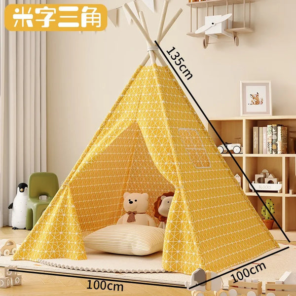 Tent for Kids Indoor Household Children Play House Wigwams Portable Folding Tipi Teepee Girl and Boy Castle Play Room Tents